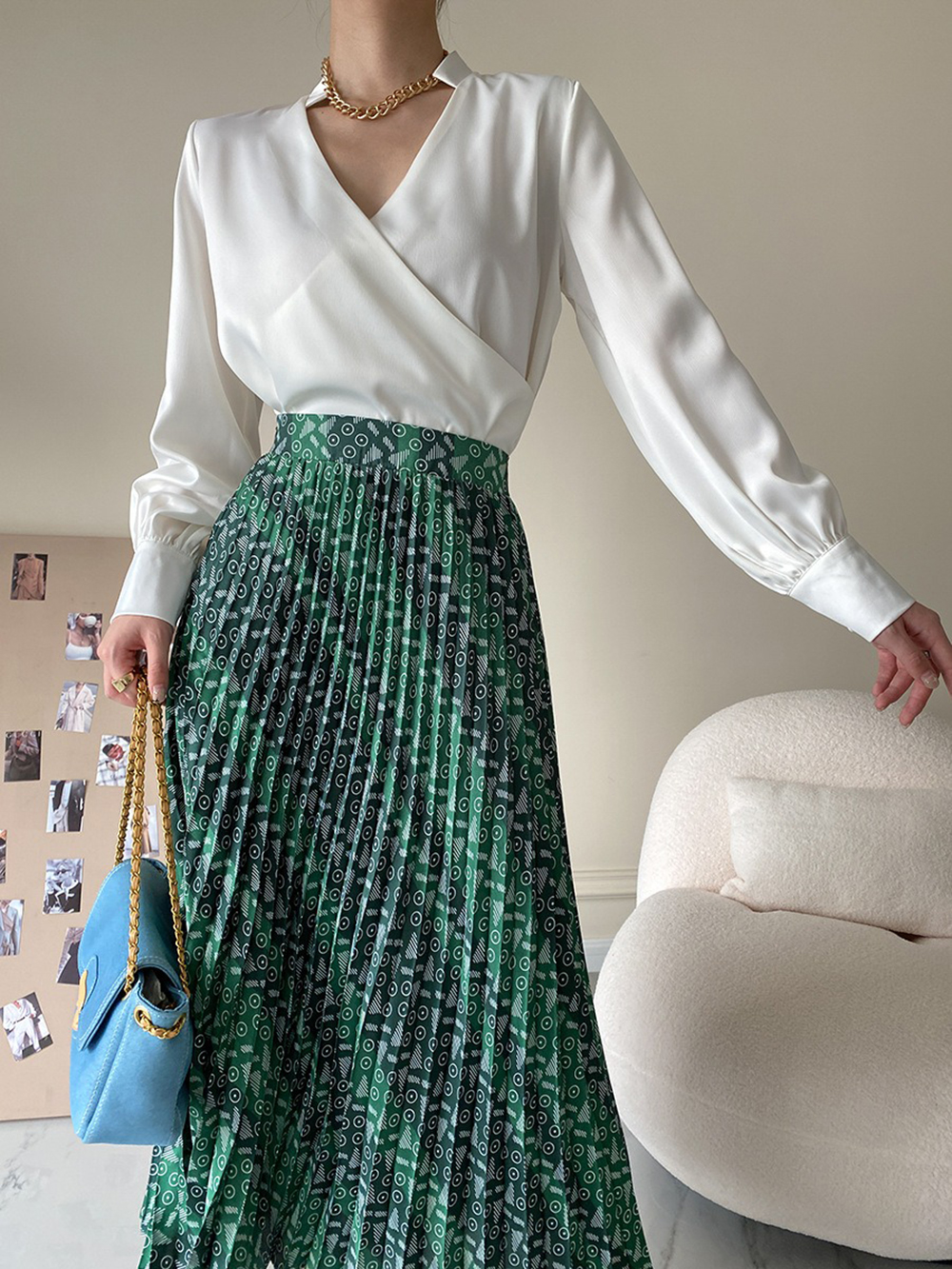 復古小立領緞面襯衫,evaviva,4N-ZA09194,復古小立領緞面襯衫,周新品優惠,NEWARRIVAL