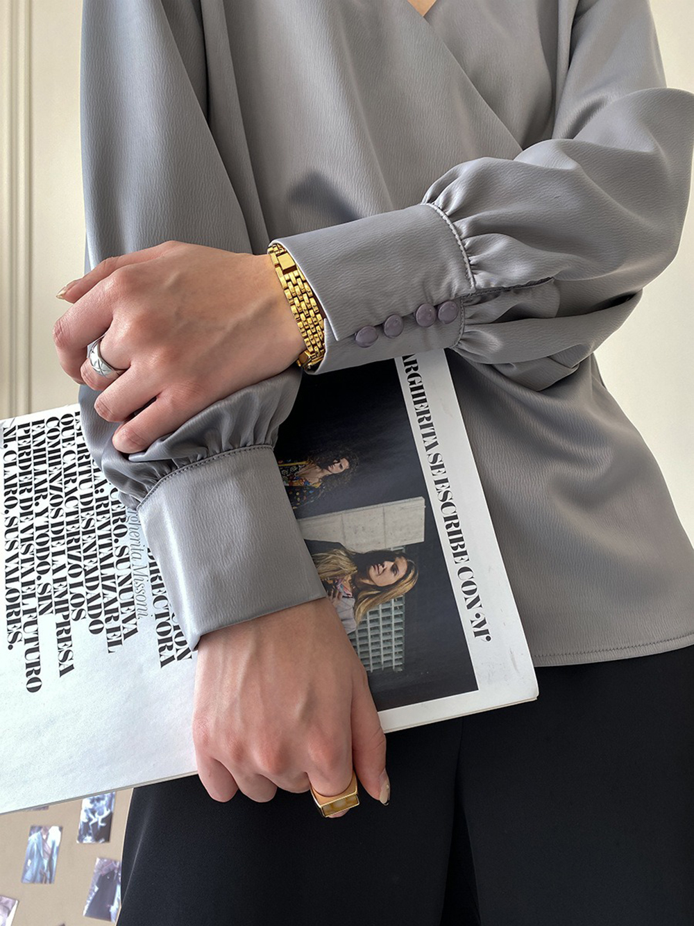 復古小立領緞面襯衫,evaviva,4N-ZA09194,復古小立領緞面襯衫,周新品優惠,NEWARRIVAL