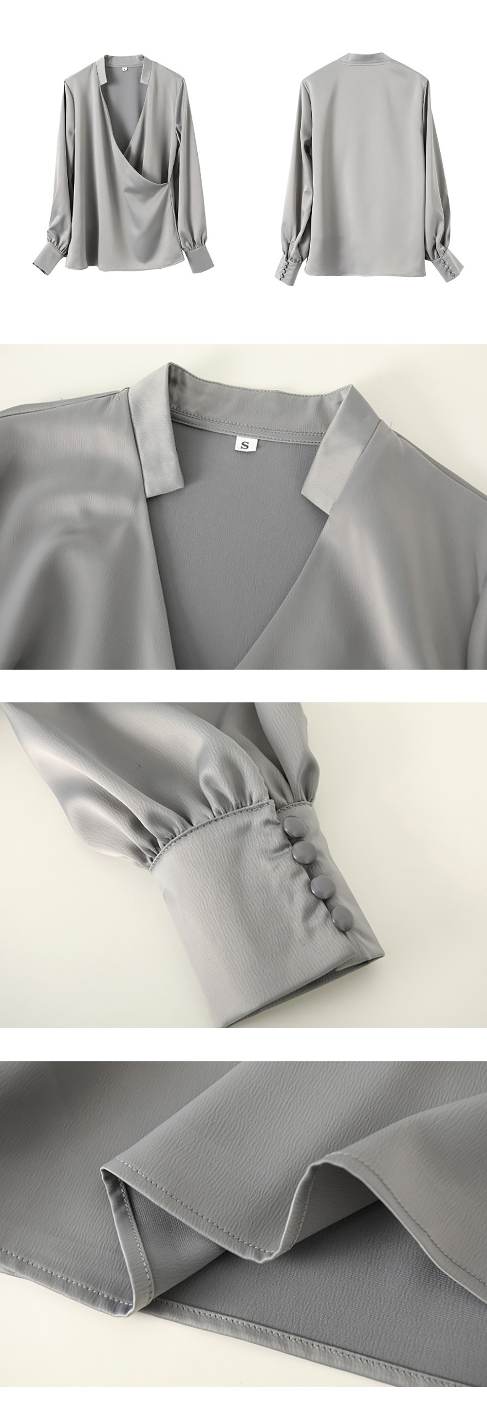 復古小立領緞面襯衫,evaviva,4N-ZA09194,復古小立領緞面襯衫,周新品優惠,NEWARRIVAL