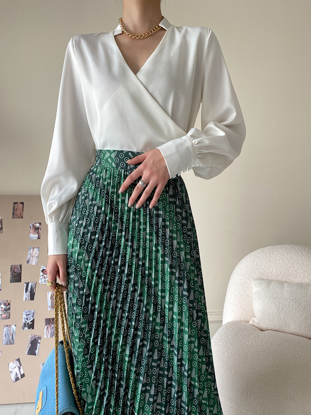 復古小立領緞面襯衫,evaviva,4N-ZA09194,復古小立領緞面襯衫,周新品優惠,NEWARRIVAL