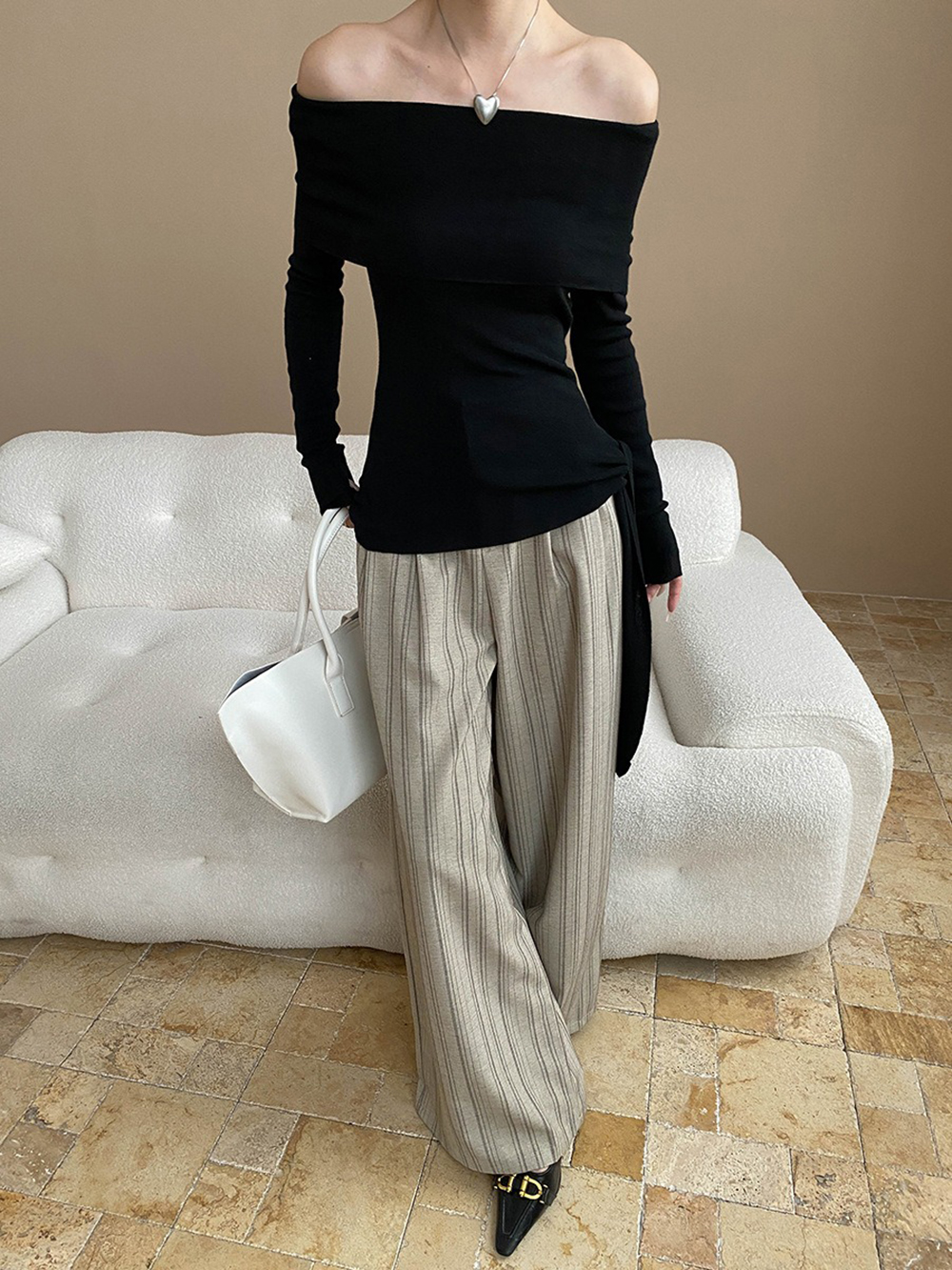 率性時尚條紋落地寬褲,evaviva,4N-ZB09181,率性時尚條紋落地寬褲,領500,999免運