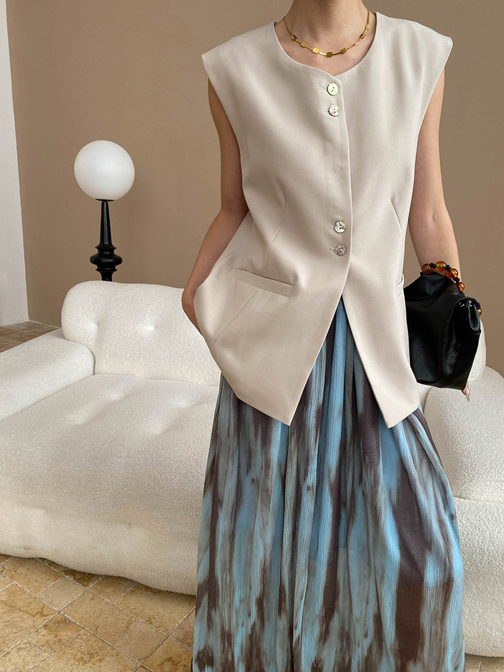 水墨暈染垂墜感長裙,evaviva,4N-ZC09191,水墨暈染垂墜感長裙,周新品優惠,NEWARRIVAL