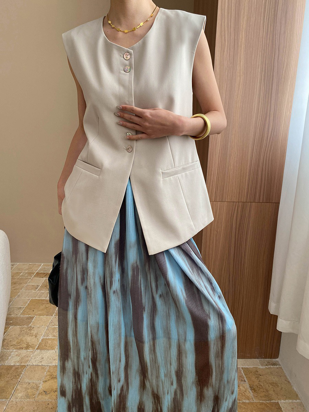 水墨暈染垂墜感長裙,evaviva,4N-ZC09191,水墨暈染垂墜感長裙,周新品優惠,NEWARRIVAL