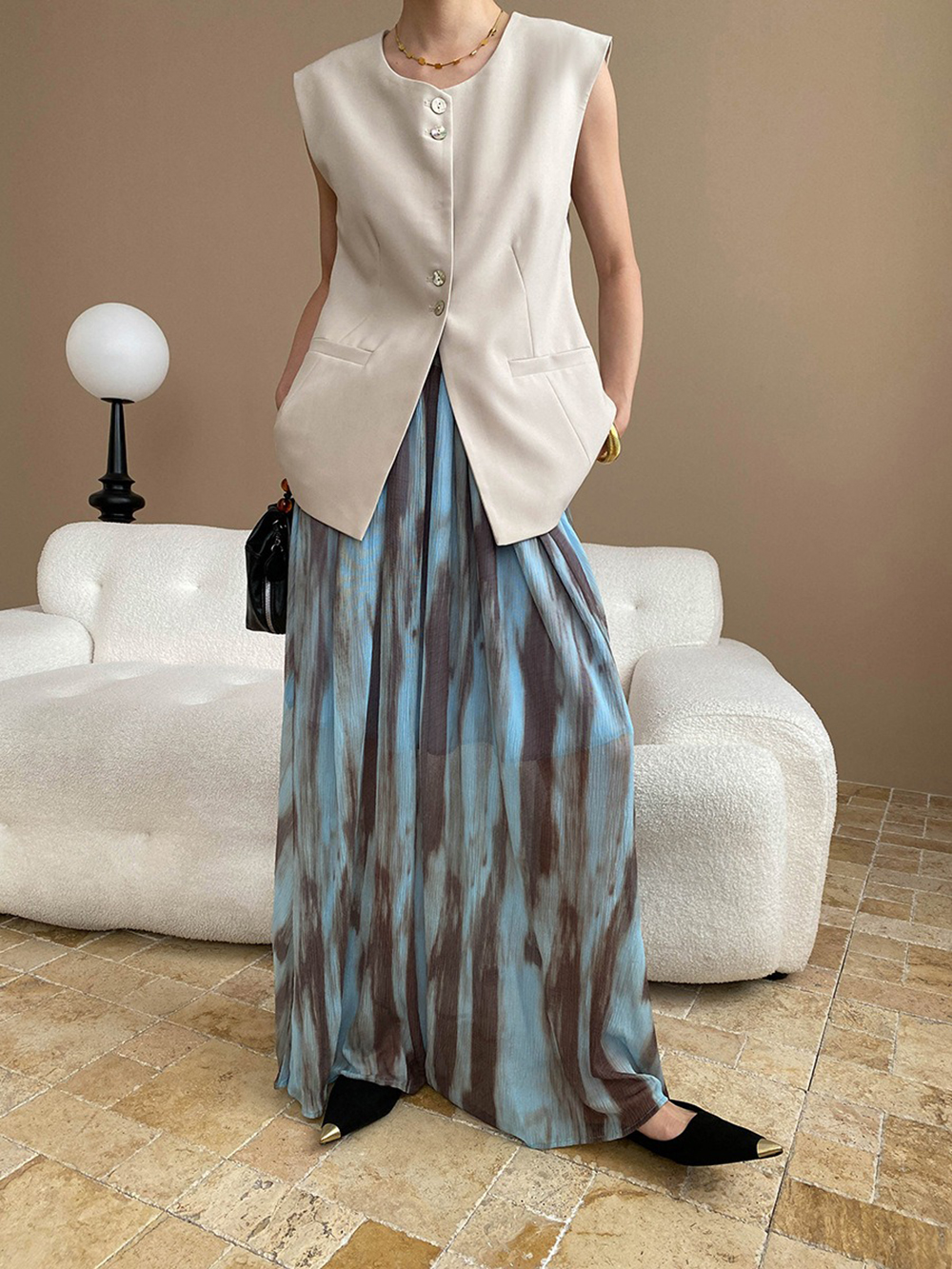 水墨暈染垂墜感長裙,evaviva,4N-ZC09191,水墨暈染垂墜感長裙,周新品優惠,NEWARRIVAL