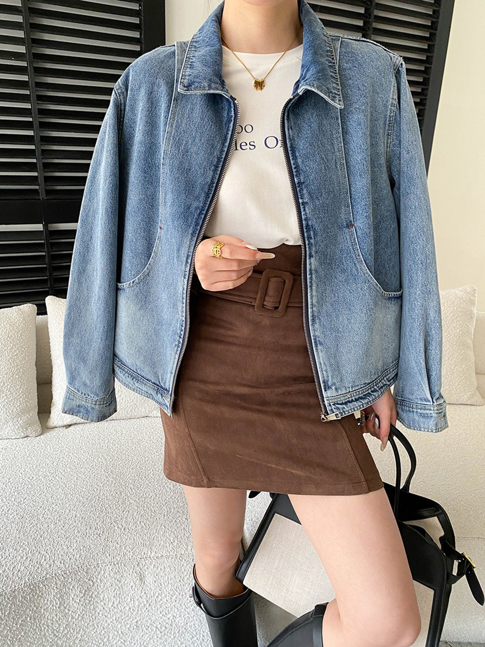 復古麂皮絨腰帶短裙,evaviva,4N-ZC09195,復古麂皮絨腰帶短裙,周新品優惠,NEWARRIVAL