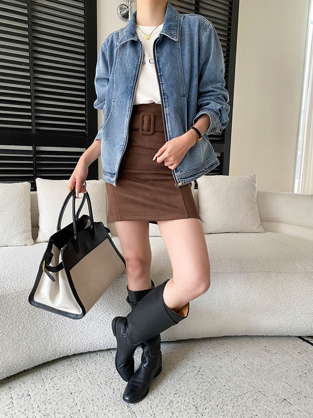 復古麂皮絨腰帶短裙,evaviva,4N-ZC09195,復古麂皮絨腰帶短裙,周新品優惠,NEWARRIVAL