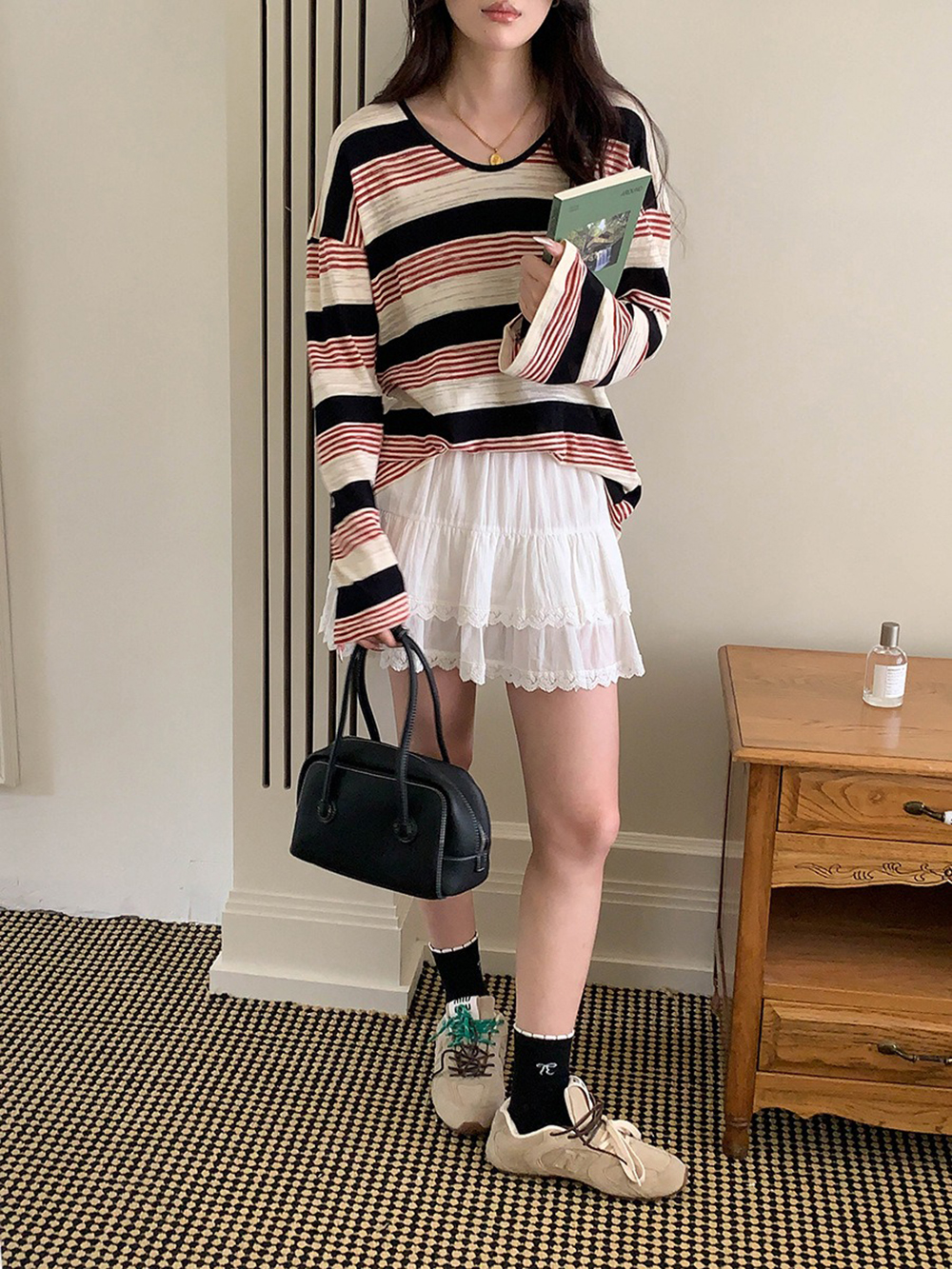 慵懶風撞色條紋上衣,evaviva,8C-GG7421,慵懶風撞色條紋上衣,周新品優惠,NEWARRIVAL