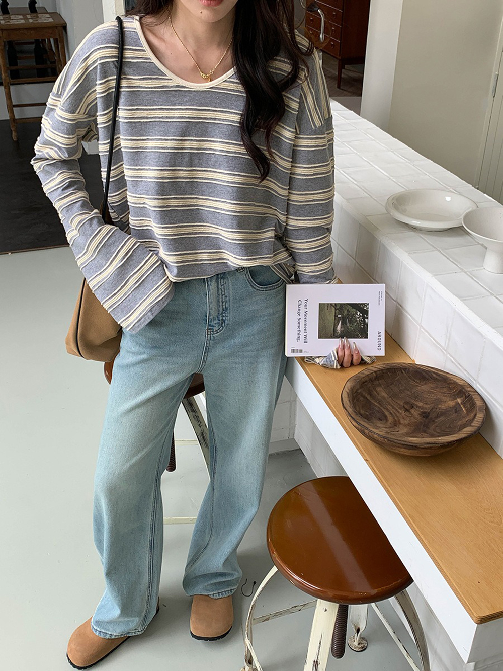 慵懶風撞色條紋上衣,evaviva,8C-GG7421,慵懶風撞色條紋上衣,周新品優惠,NEWARRIVAL