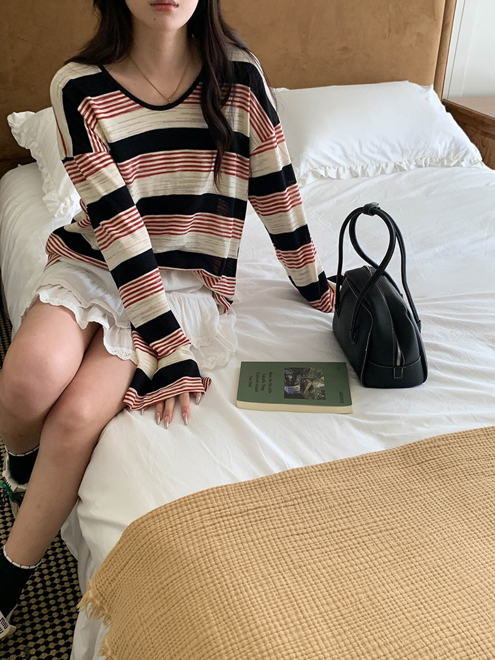 慵懶風撞色條紋上衣,evaviva,8C-GG7421,慵懶風撞色條紋上衣,周新品優惠,NEWARRIVAL