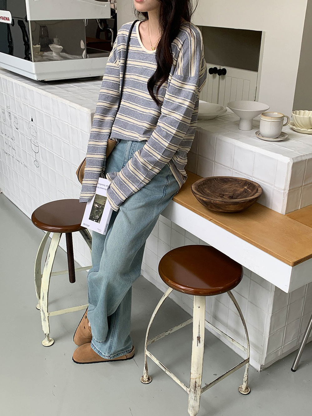 慵懶風撞色條紋上衣,evaviva,8C-GG7421,慵懶風撞色條紋上衣,周新品優惠,NEWARRIVAL