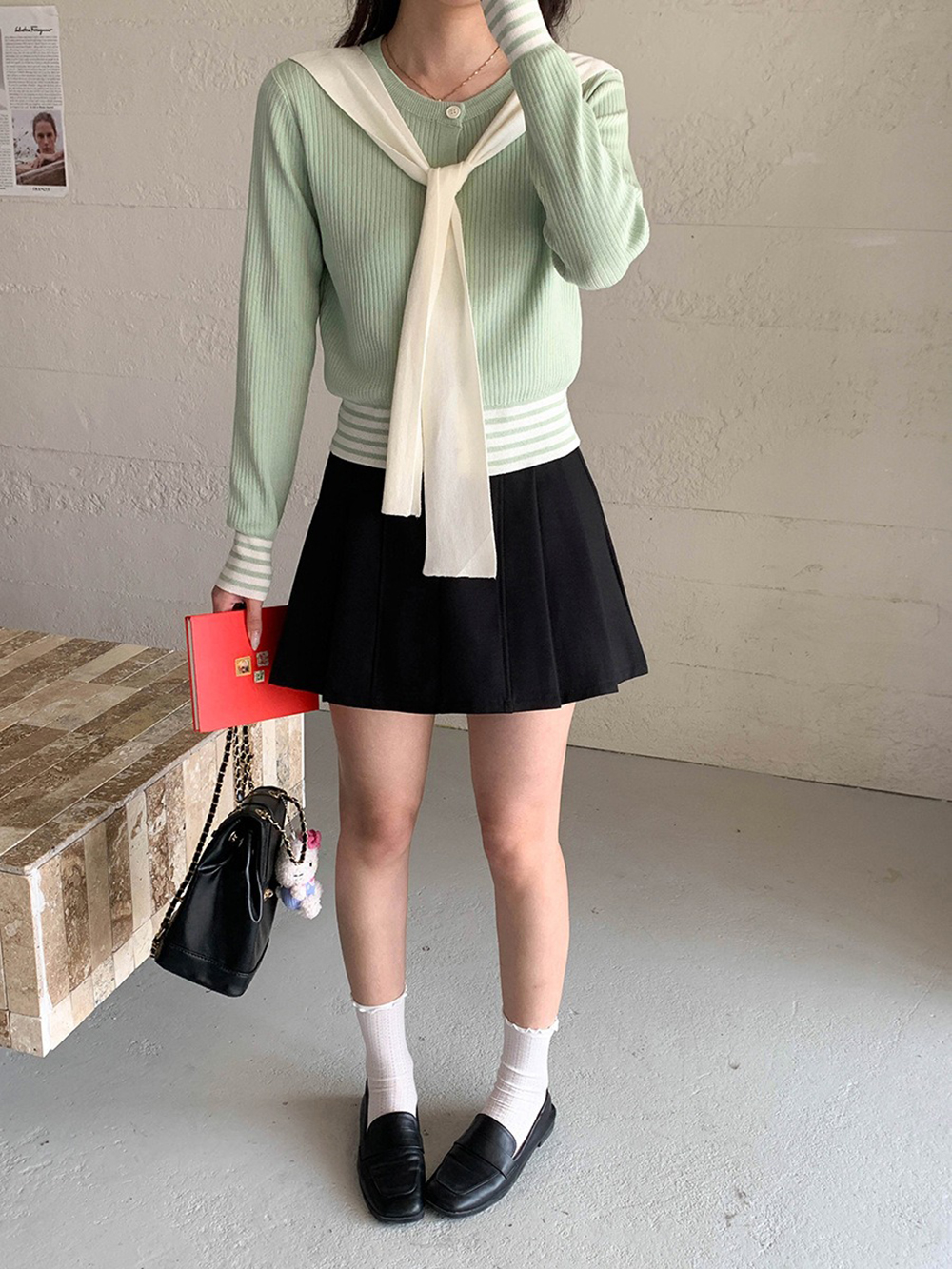 學院風披肩針織上衣,evaviva,8C-GG7425,學院風披肩針織上衣,領500,999免運