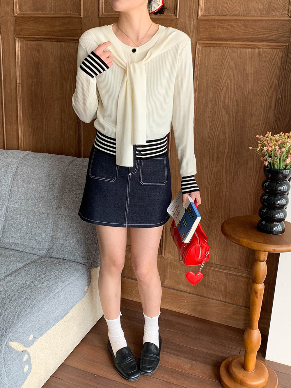 學院風披肩針織上衣,evaviva,8C-GG7425,學院風披肩針織上衣,領500,999免運