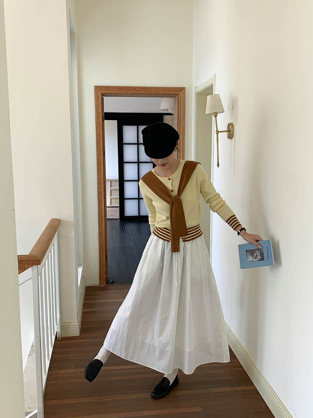 學院風披肩針織上衣,evaviva,8C-GG7425,學院風披肩針織上衣,領500,999免運