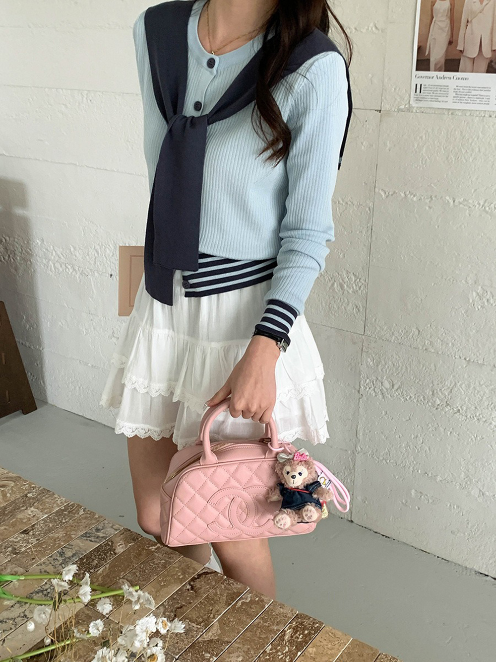 學院風披肩針織上衣,evaviva,8C-GG7425,學院風披肩針織上衣,領500,999免運