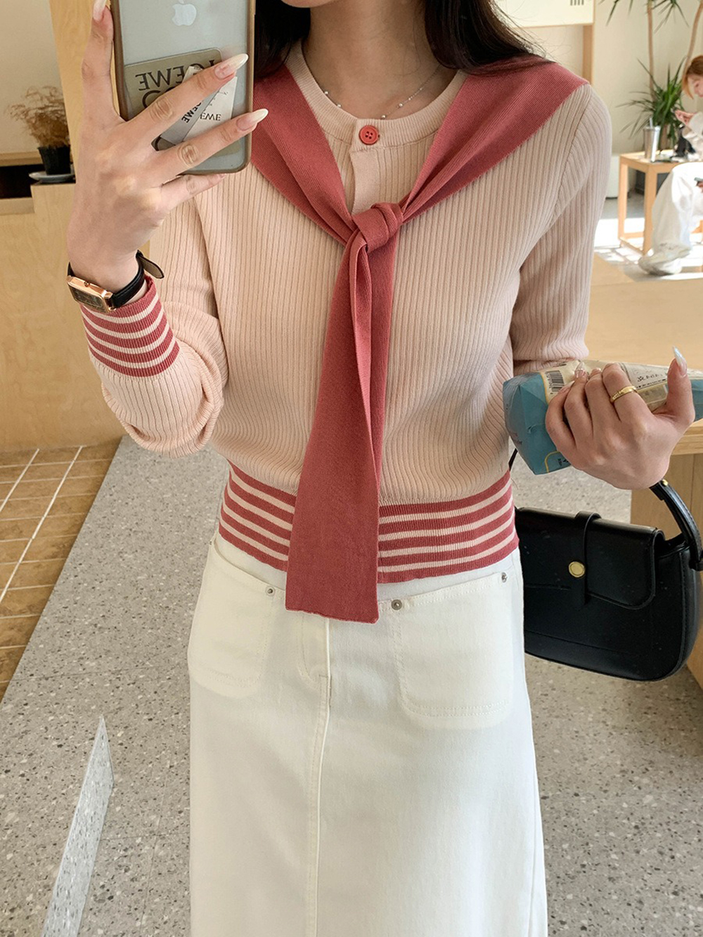 學院風披肩針織上衣,evaviva,8C-GG7425,學院風披肩針織上衣,領500,999免運