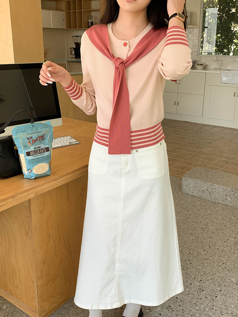 學院風披肩針織上衣,evaviva,8C-GG7425,學院風披肩針織上衣,領500,999免運