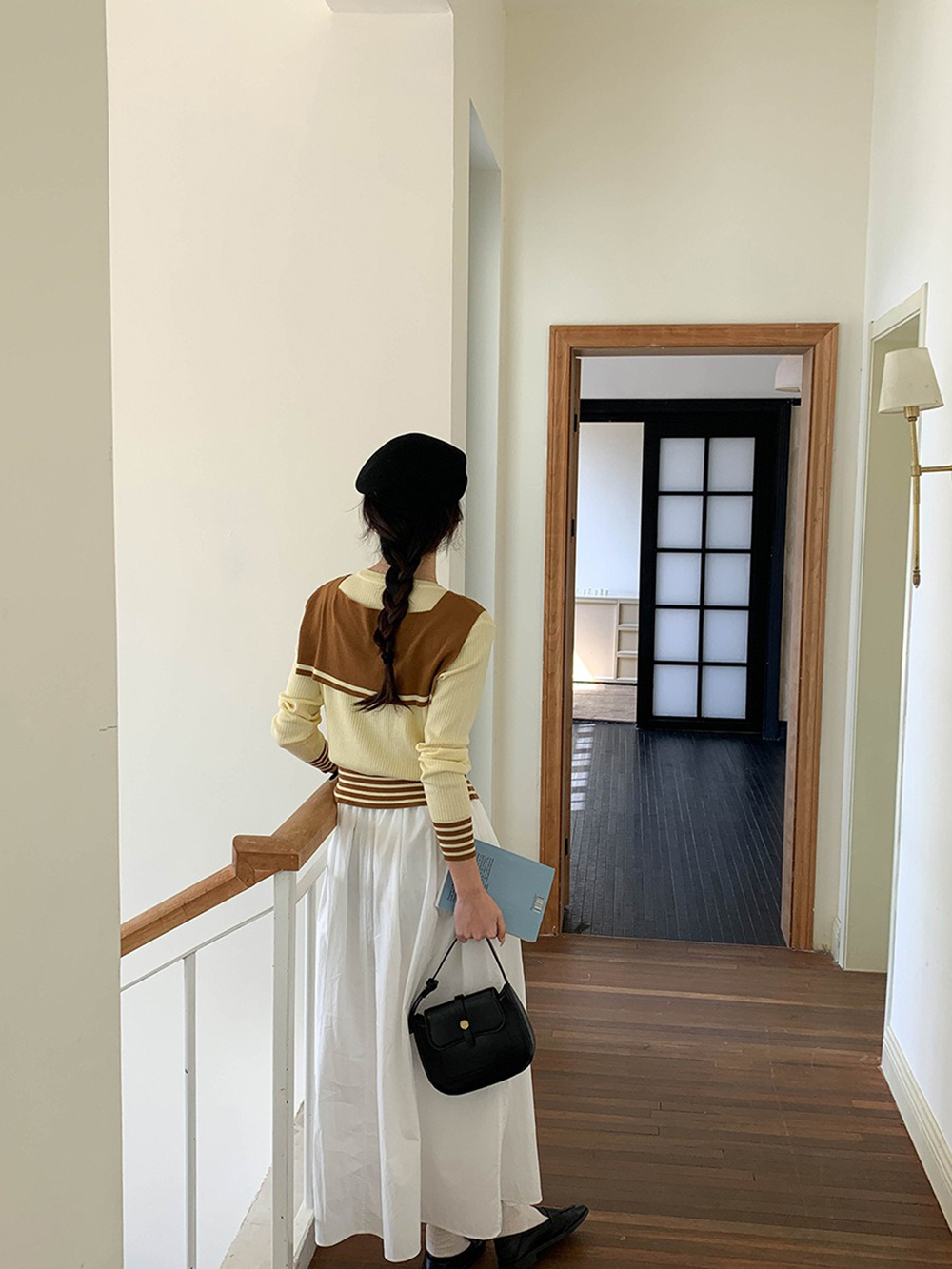 學院風披肩針織上衣,evaviva,8C-GG7425,學院風披肩針織上衣,領500,999免運