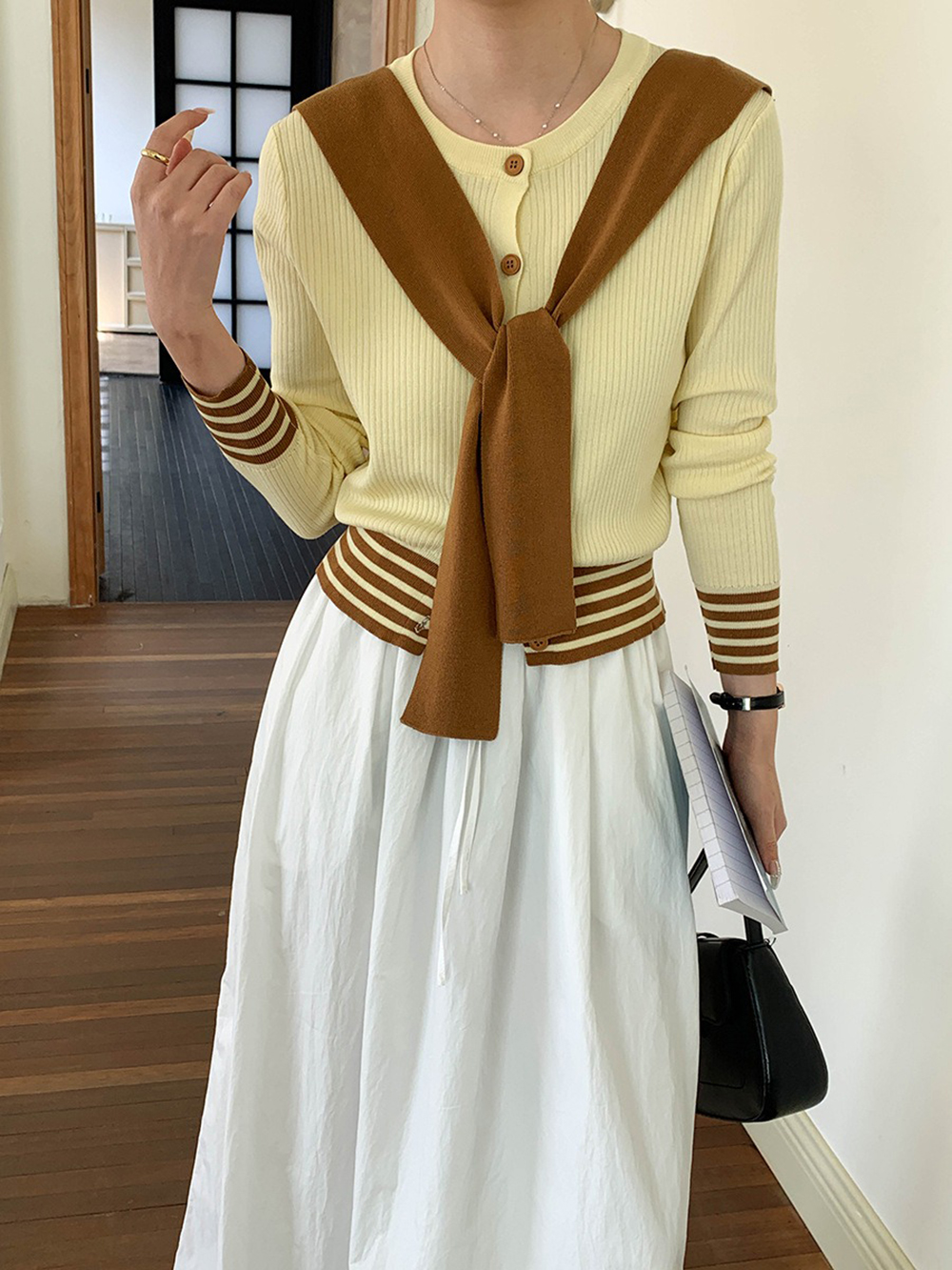 學院風披肩針織上衣,evaviva,8C-GG7425,學院風披肩針織上衣,領500,999免運