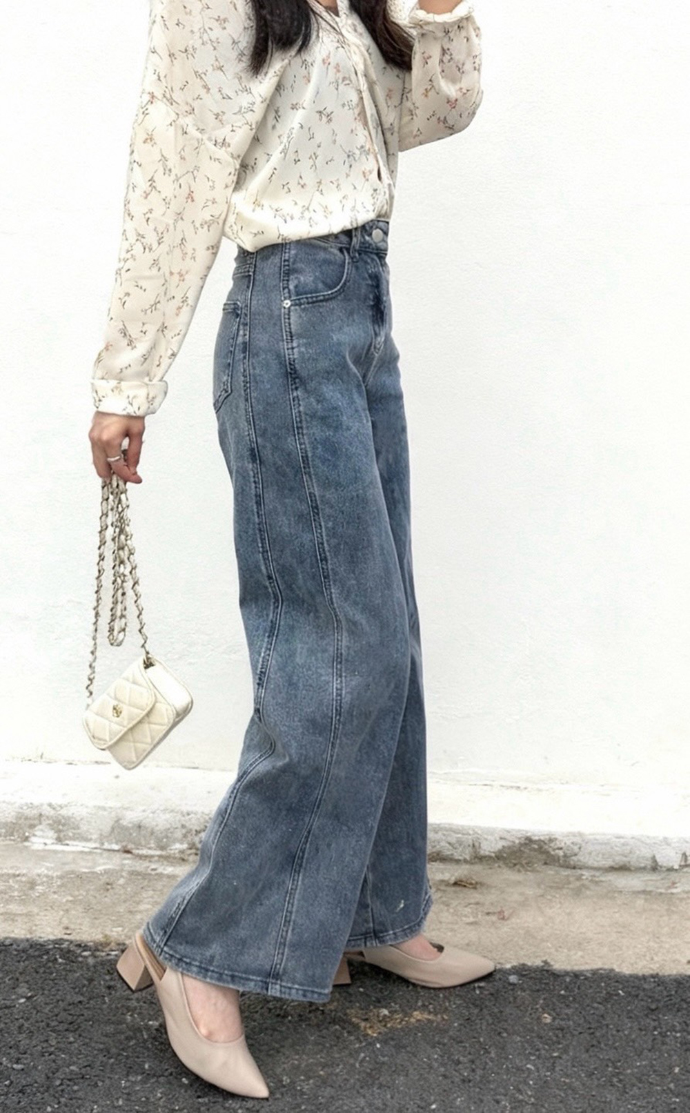 顯瘦寬邊設計牛仔褲,evaviva,99-BF7401,顯瘦寬邊設計牛仔褲,領500,999免運