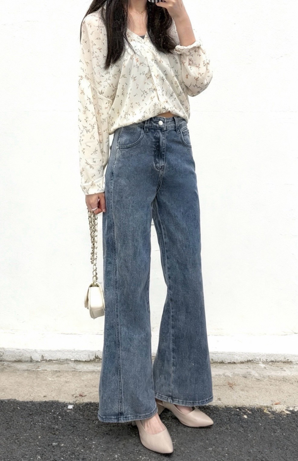 顯瘦寬邊設計牛仔褲,evaviva,99-BF7401,顯瘦寬邊設計牛仔褲,領500,999免運