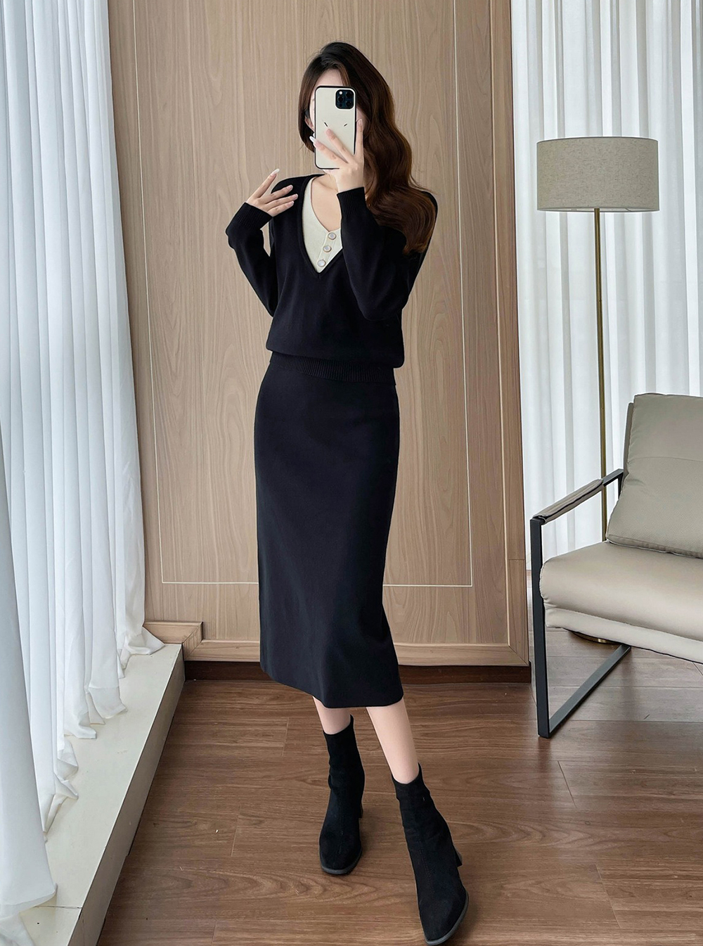 優雅簡約包臀裙套裝,evaviva,JW-ZE09188,優雅簡約包臀裙套裝,領500,999免運