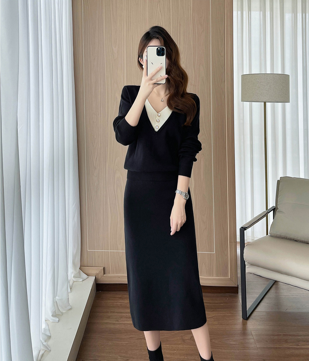 優雅簡約包臀裙套裝,evaviva,JW-ZE09188,優雅簡約包臀裙套裝,領500,999免運