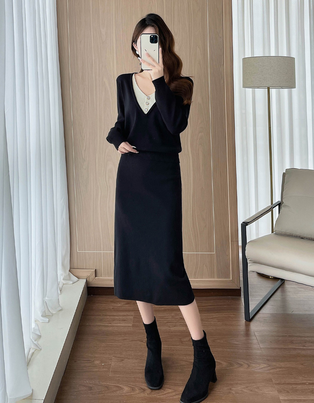 優雅簡約包臀裙套裝,evaviva,JW-ZE09188,優雅簡約包臀裙套裝,領500,999免運