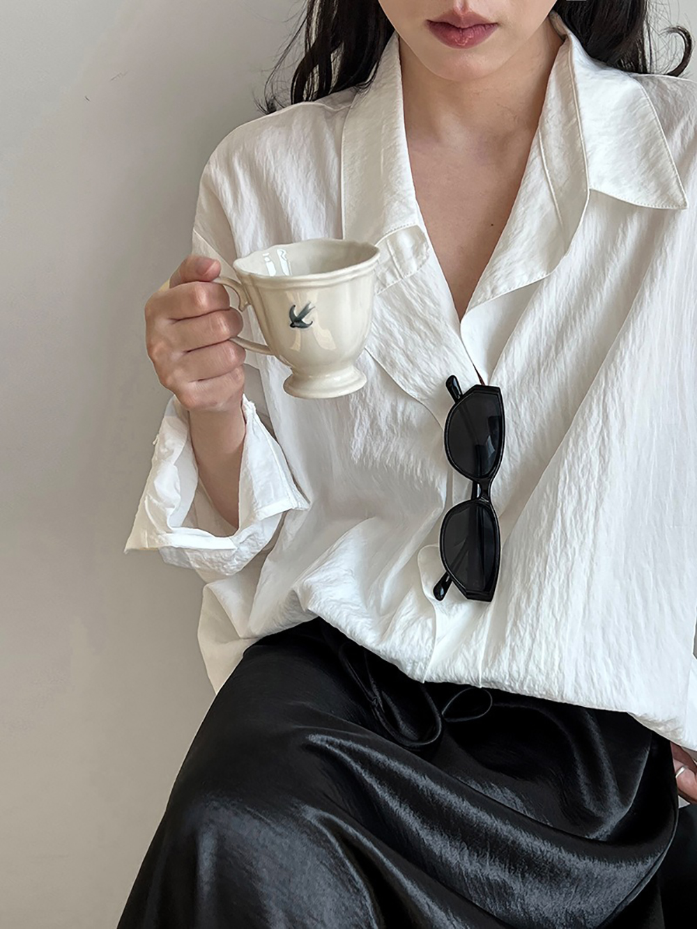 微皺肌理設計天絲襯衫,evaviva,U2-ZA09178,微皺肌理設計天絲襯衫,領500,999免運