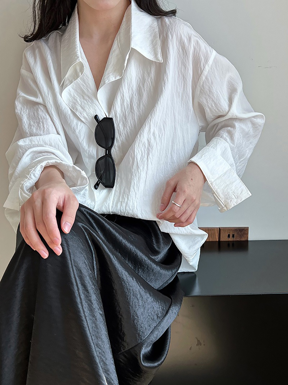 微皺肌理設計天絲襯衫,evaviva,U2-ZA09178,微皺肌理設計天絲襯衫,領500,999免運