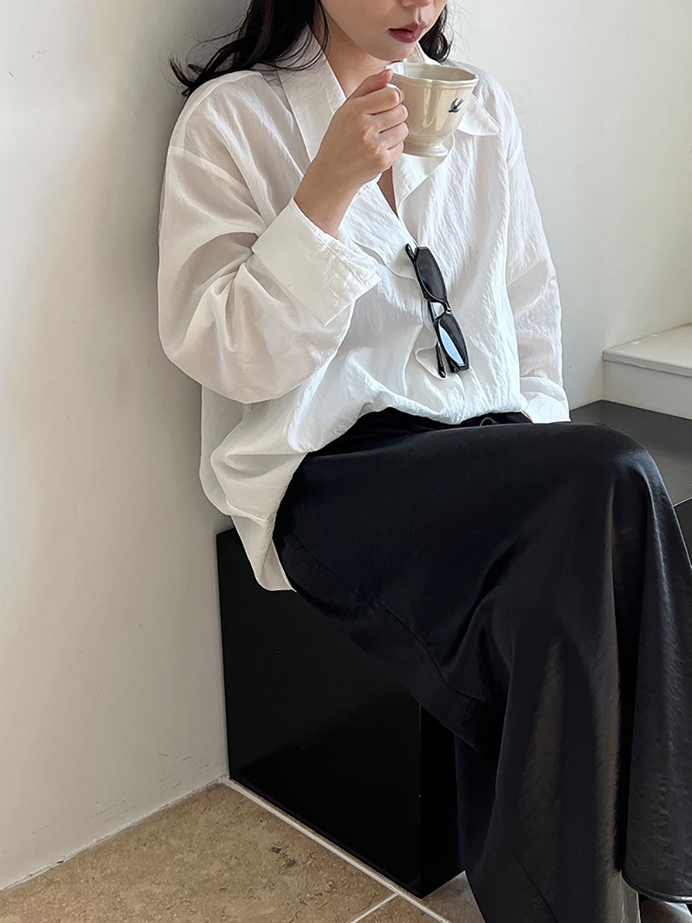 微皺肌理設計天絲襯衫,evaviva,U2-ZA09178,微皺肌理設計天絲襯衫,領500,999免運