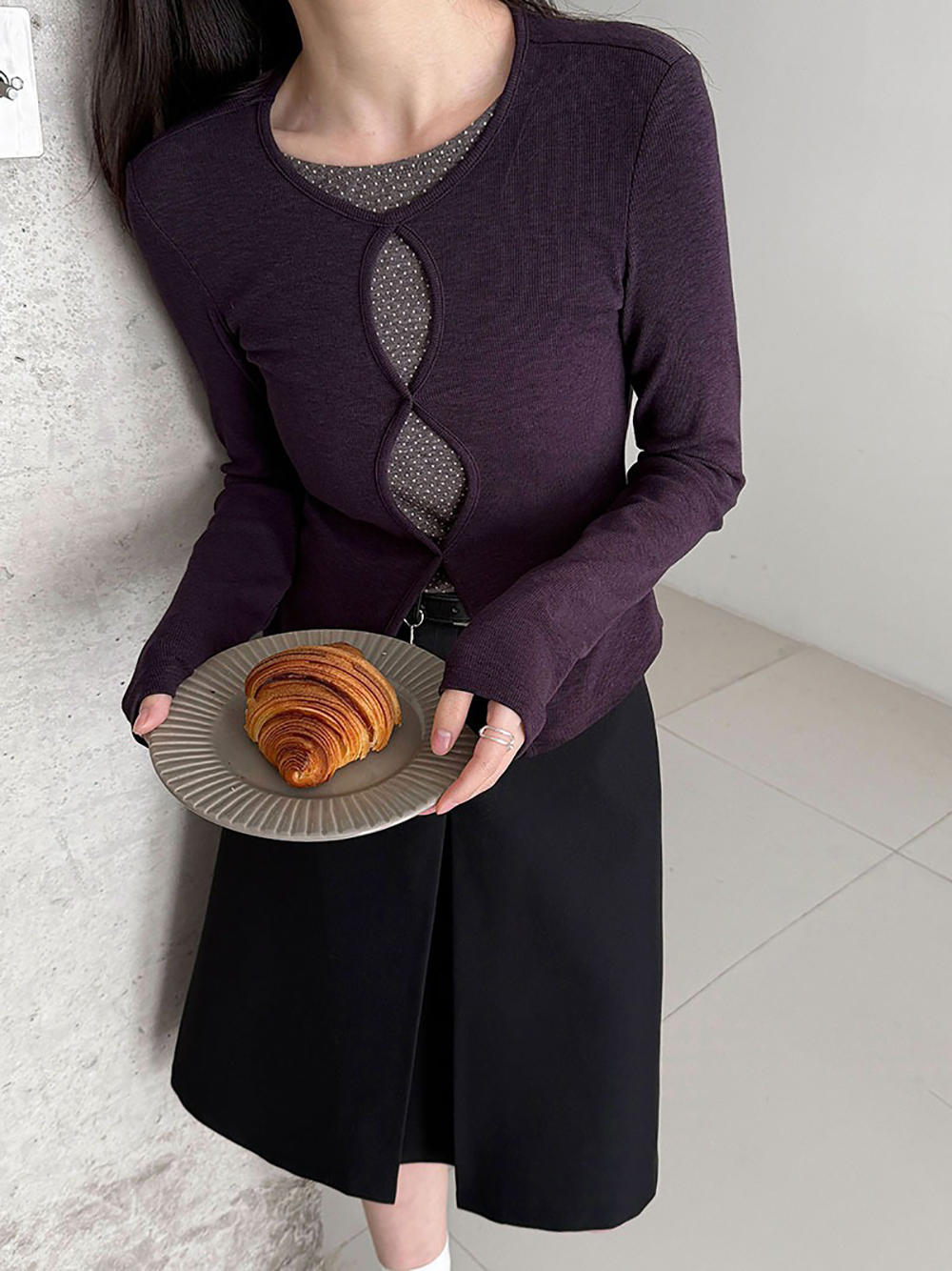 假兩件鏤空點點上衣,evaviva,U2-ZA09185,假兩件鏤空點點上衣,周新品優惠,NEWARRIVAL