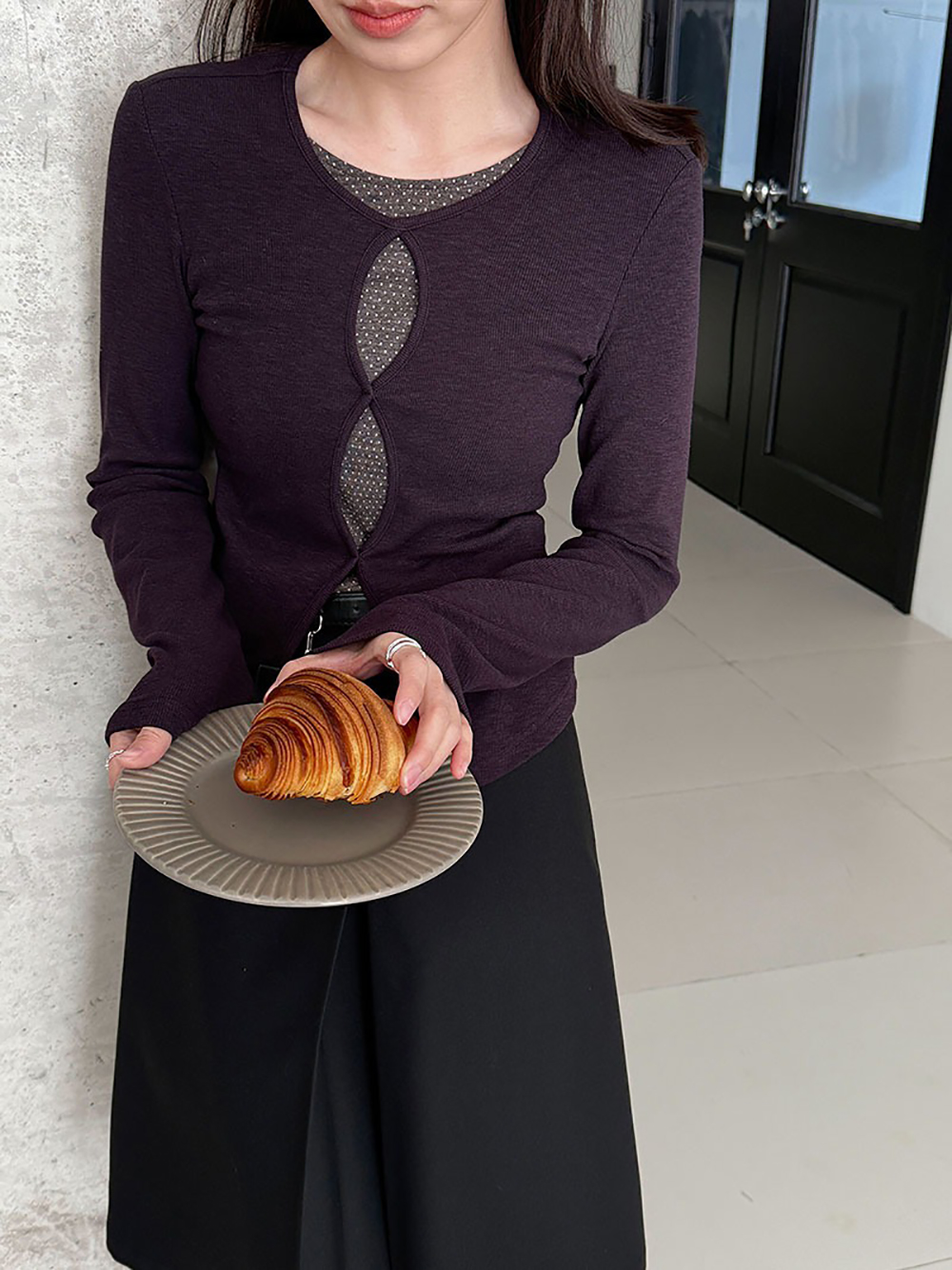 假兩件鏤空點點上衣,evaviva,U2-ZA09185,假兩件鏤空點點上衣,周新品優惠,NEWARRIVAL