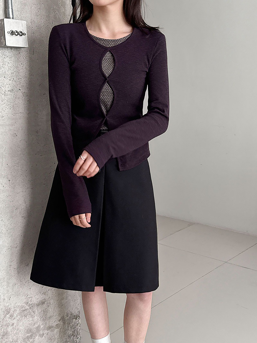 假兩件鏤空點點上衣,evaviva,U2-ZA09185,假兩件鏤空點點上衣,周新品優惠,NEWARRIVAL