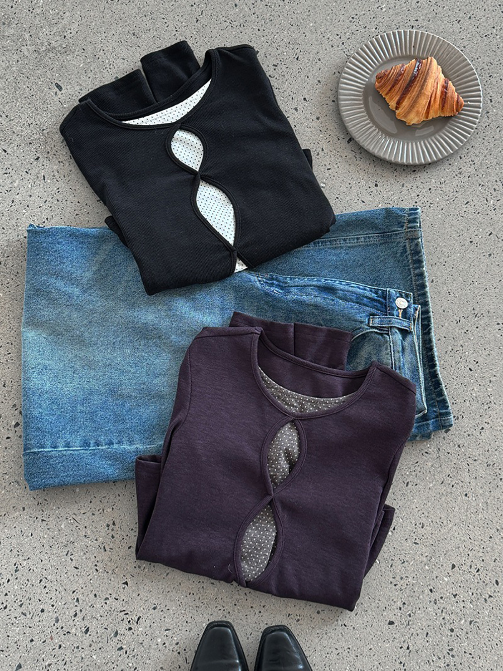 假兩件鏤空點點上衣,evaviva,U2-ZA09185,假兩件鏤空點點上衣,周新品優惠,NEWARRIVAL