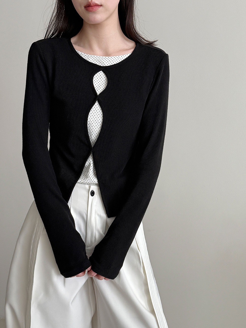 假兩件鏤空點點上衣,evaviva,U2-ZA09185,假兩件鏤空點點上衣,周新品優惠,NEWARRIVAL