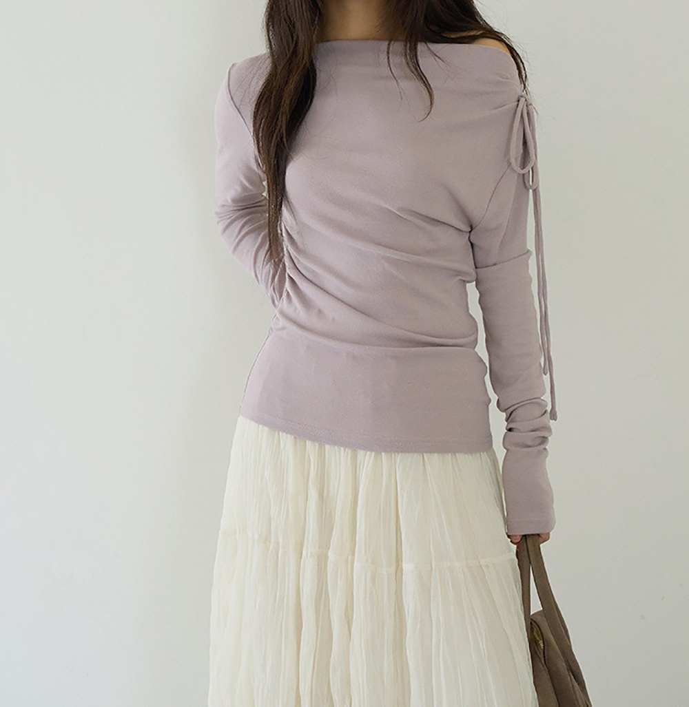 一字領側綁帶修身上衣,evaviva,XR-ZA09190,一字領側綁帶修身上衣,周新品優惠,NEWARRIVAL