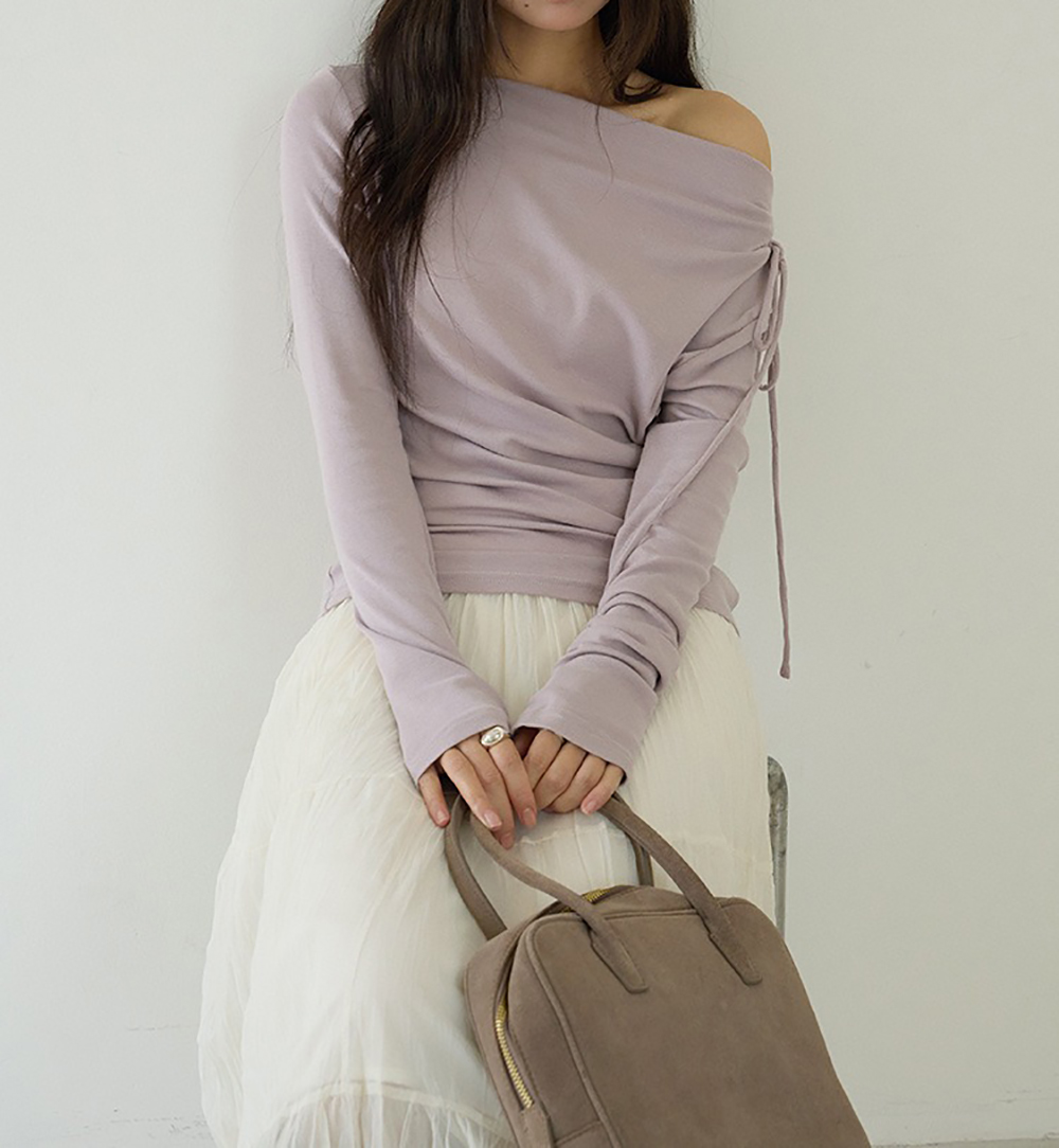 一字領側綁帶修身上衣,evaviva,XR-ZA09190,一字領側綁帶修身上衣,周新品優惠,NEWARRIVAL