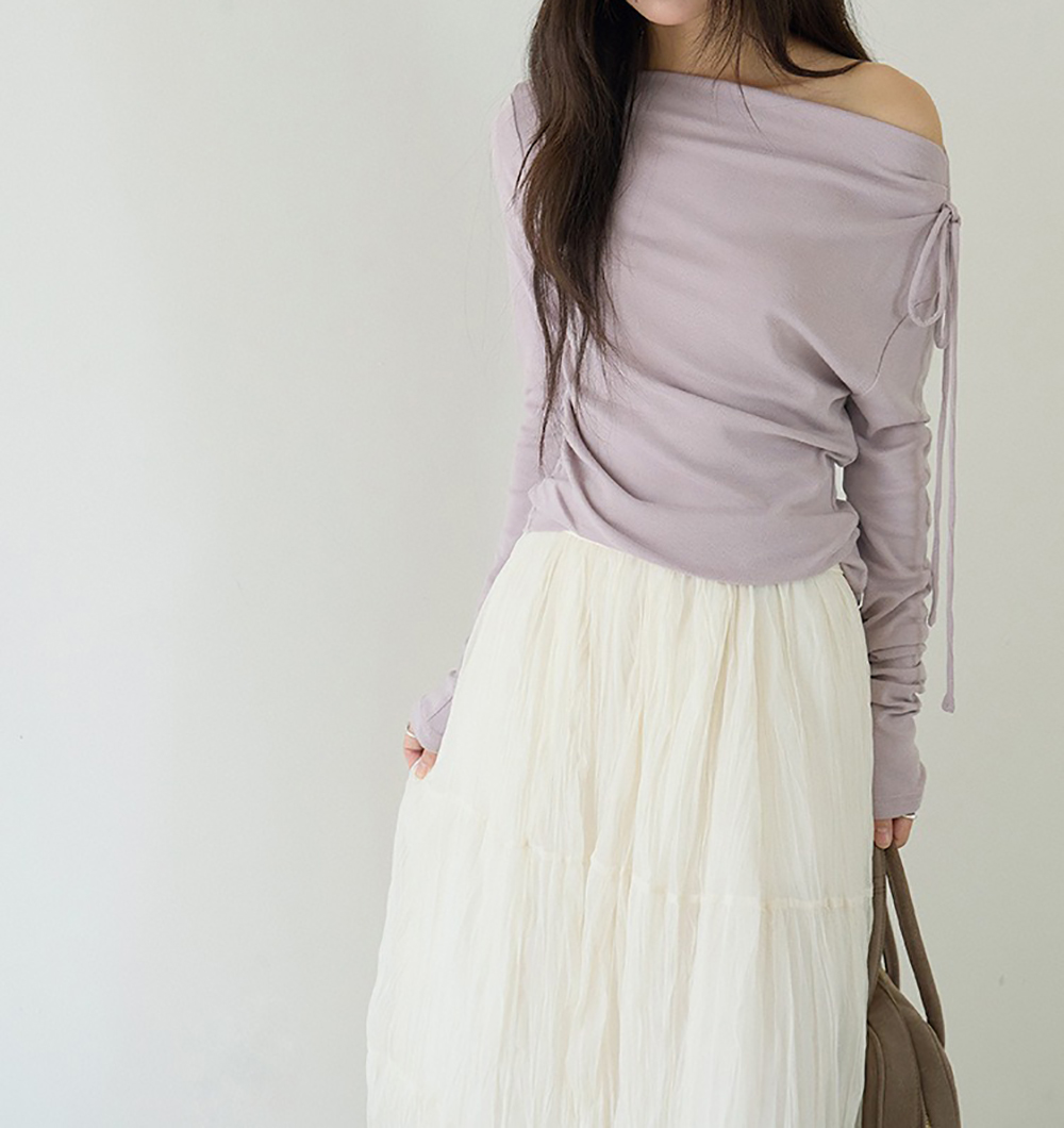 一字領側綁帶修身上衣,evaviva,XR-ZA09190,一字領側綁帶修身上衣,周新品優惠,NEWARRIVAL