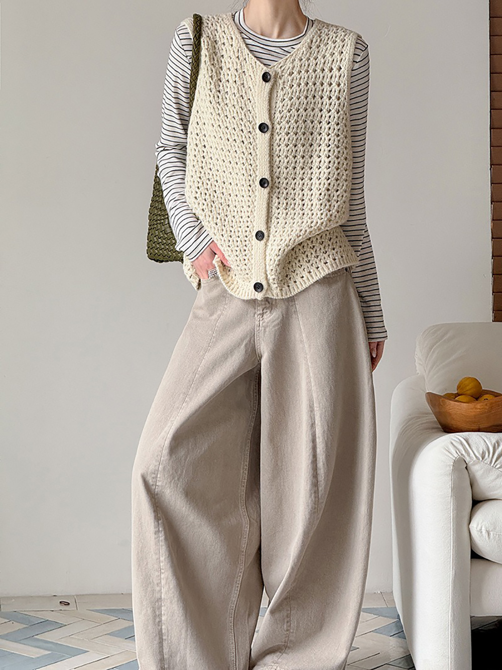 鏤空針織圓領背心,evaviva,8C-GW7436,鏤空針織圓領背心,領500,999免運