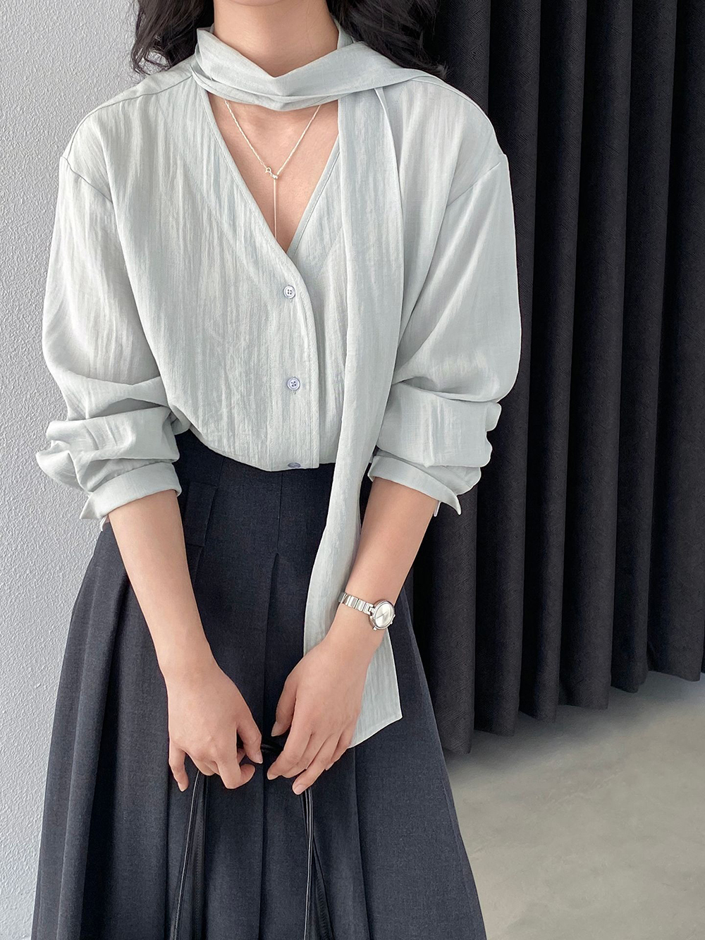 簡約溫柔風領巾襯衫,evaviva,8C-GZ7441,簡約溫柔風領巾襯衫,周新品優惠,NEWARRIVAL