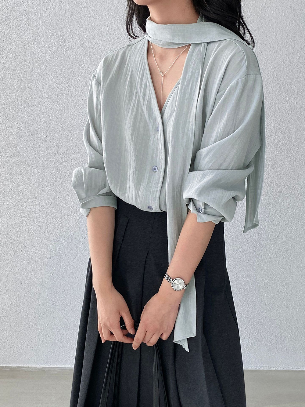 簡約溫柔風領巾襯衫,evaviva,8C-GZ7441,簡約溫柔風領巾襯衫,周新品優惠,NEWARRIVAL