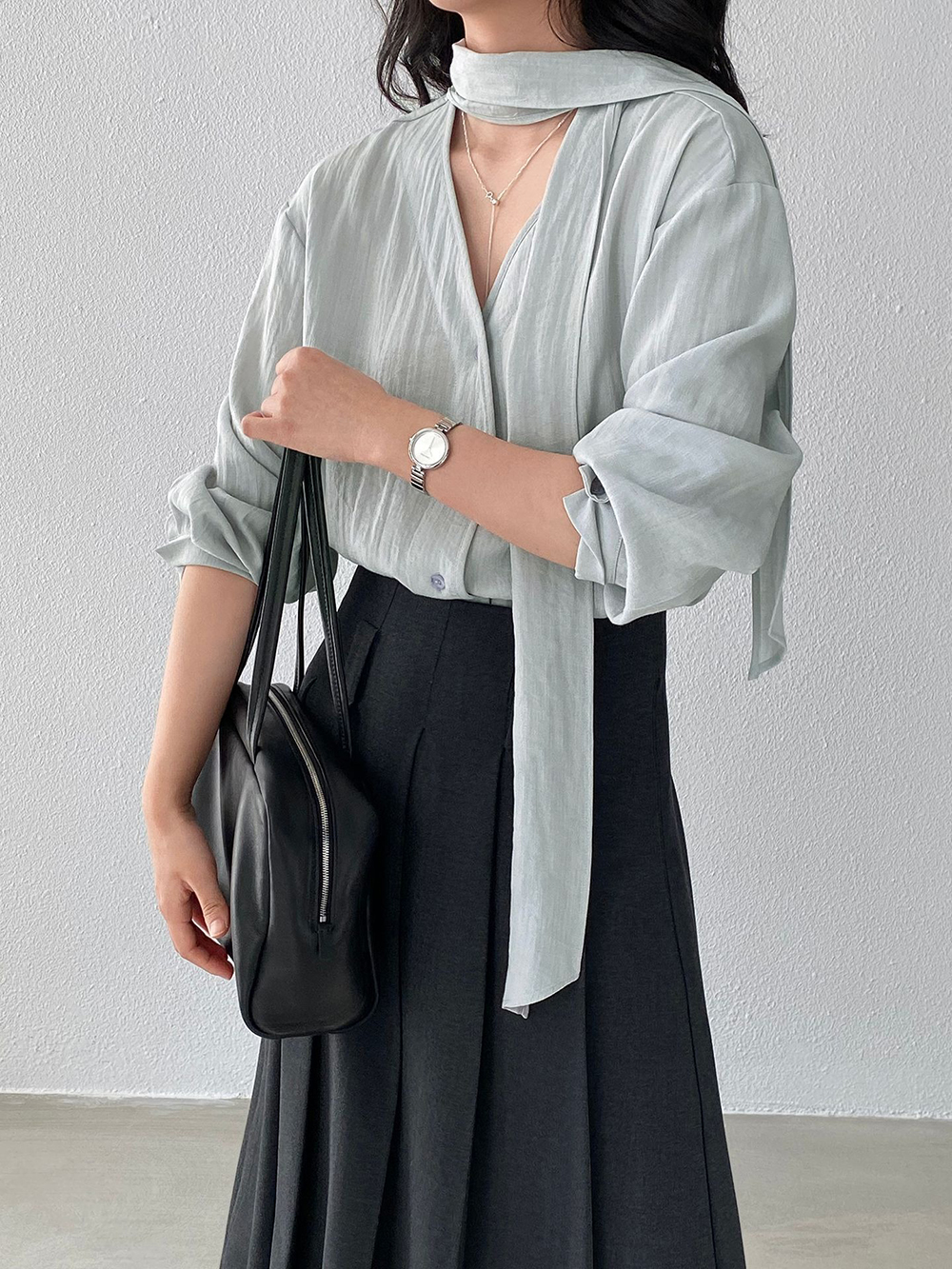 簡約溫柔風領巾襯衫,evaviva,8C-GZ7441,簡約溫柔風領巾襯衫,周新品優惠,NEWARRIVAL