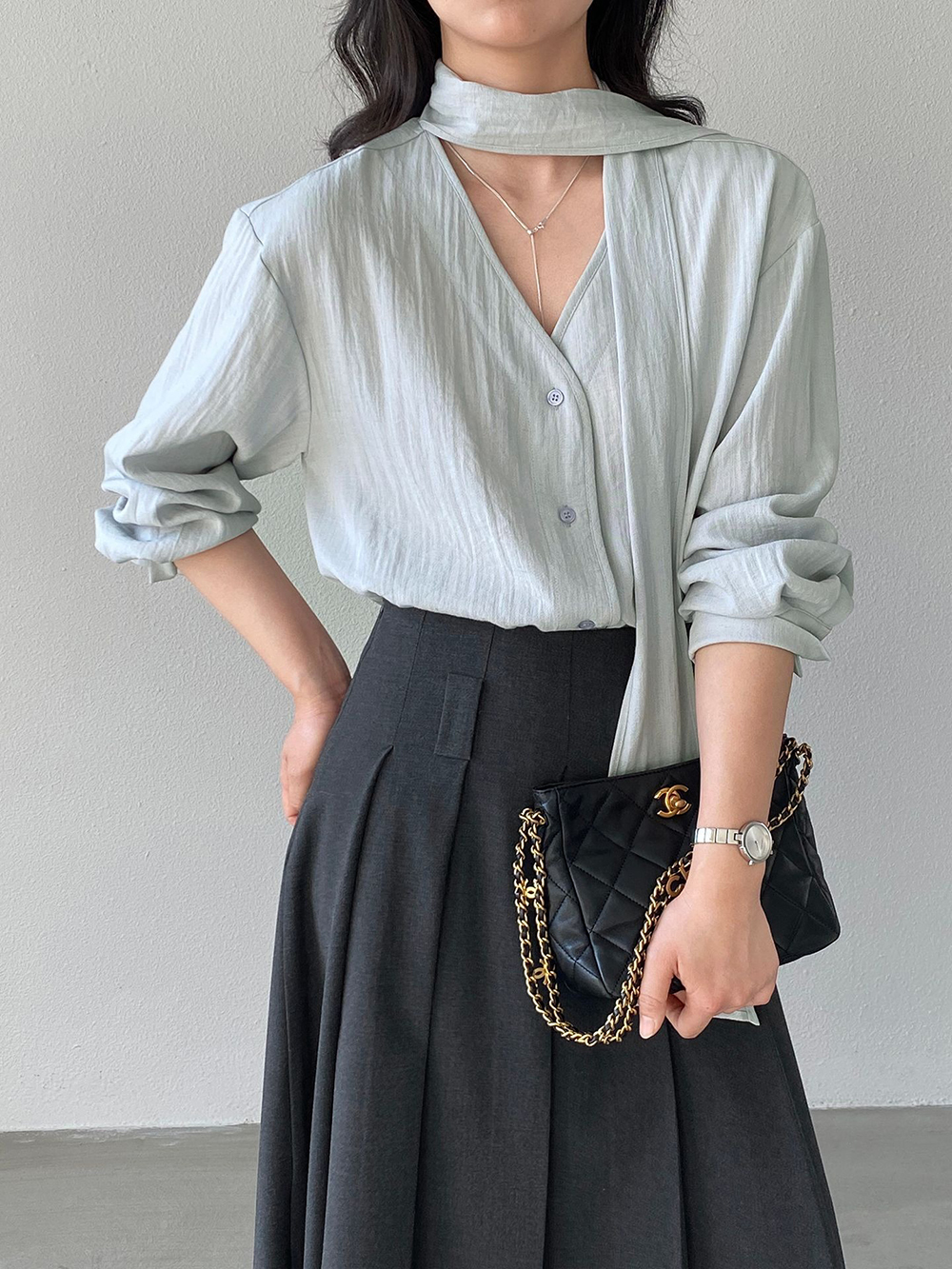 簡約溫柔風領巾襯衫,evaviva,8C-GZ7441,簡約溫柔風領巾襯衫,周新品優惠,NEWARRIVAL
