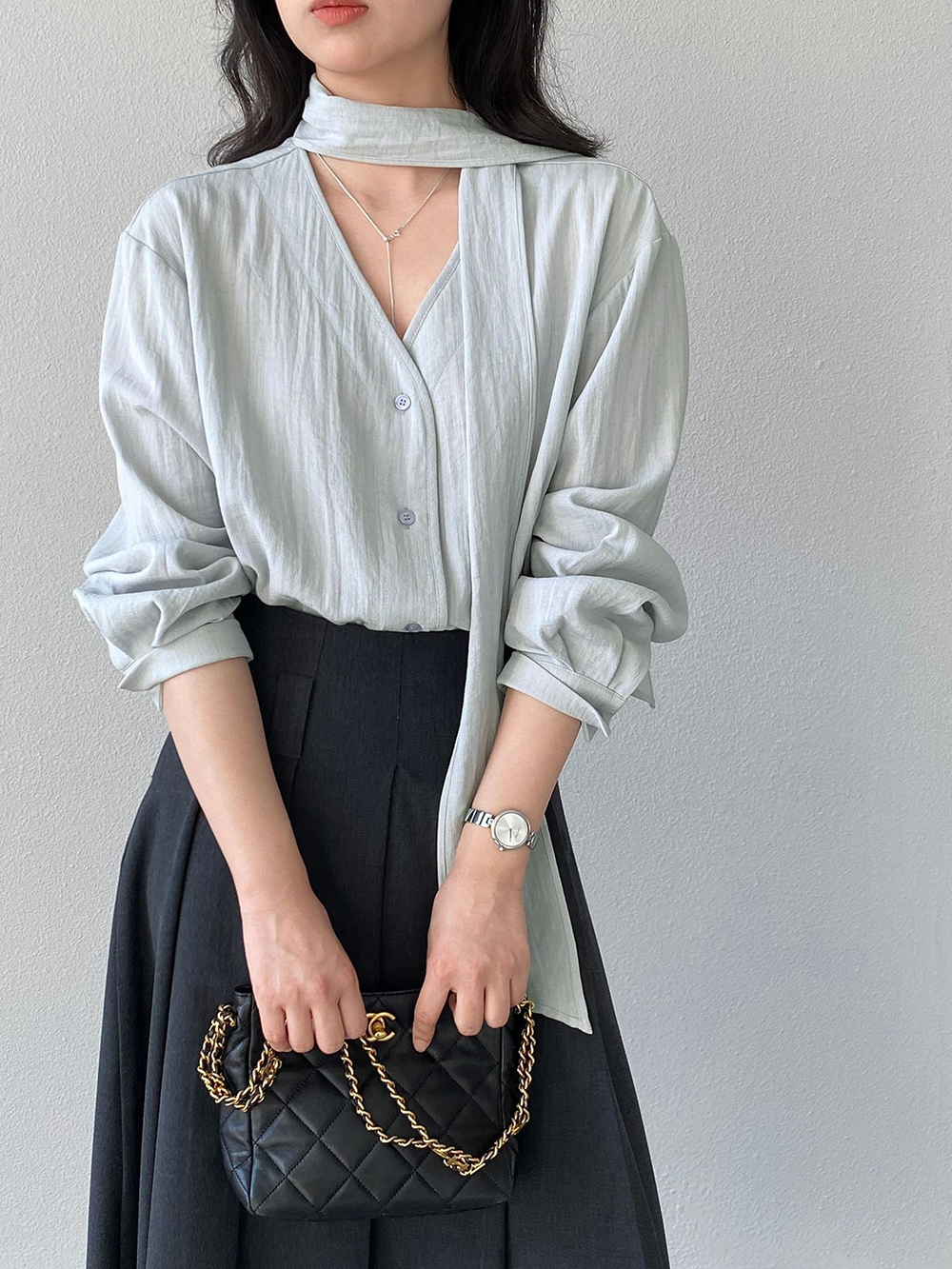 簡約溫柔風領巾襯衫,evaviva,8C-GZ7441,簡約溫柔風領巾襯衫,周新品優惠,NEWARRIVAL