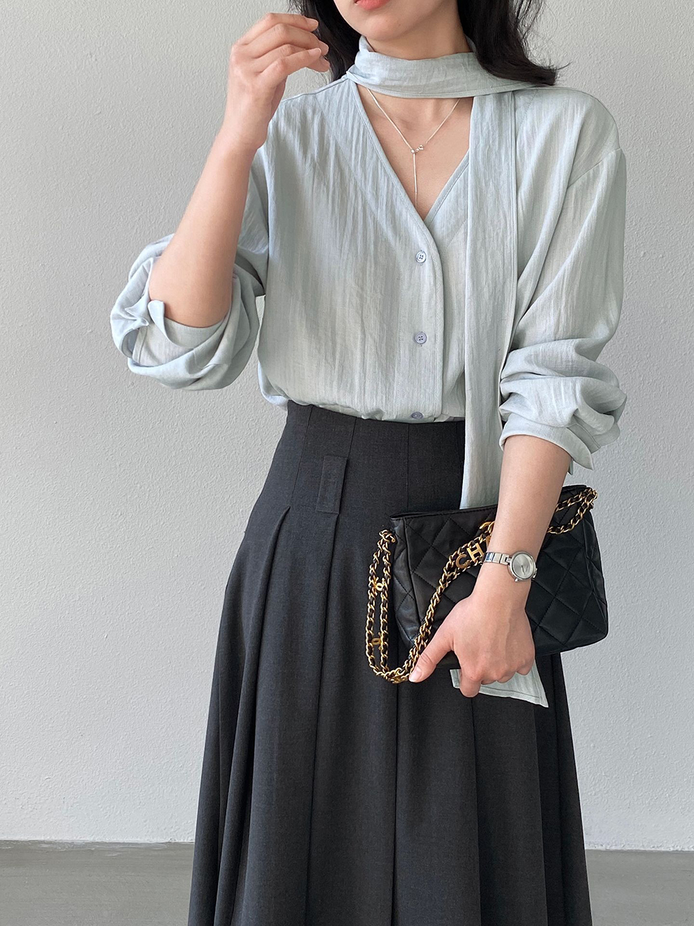 簡約溫柔風領巾襯衫,evaviva,8C-GZ7441,簡約溫柔風領巾襯衫,周新品優惠,NEWARRIVAL