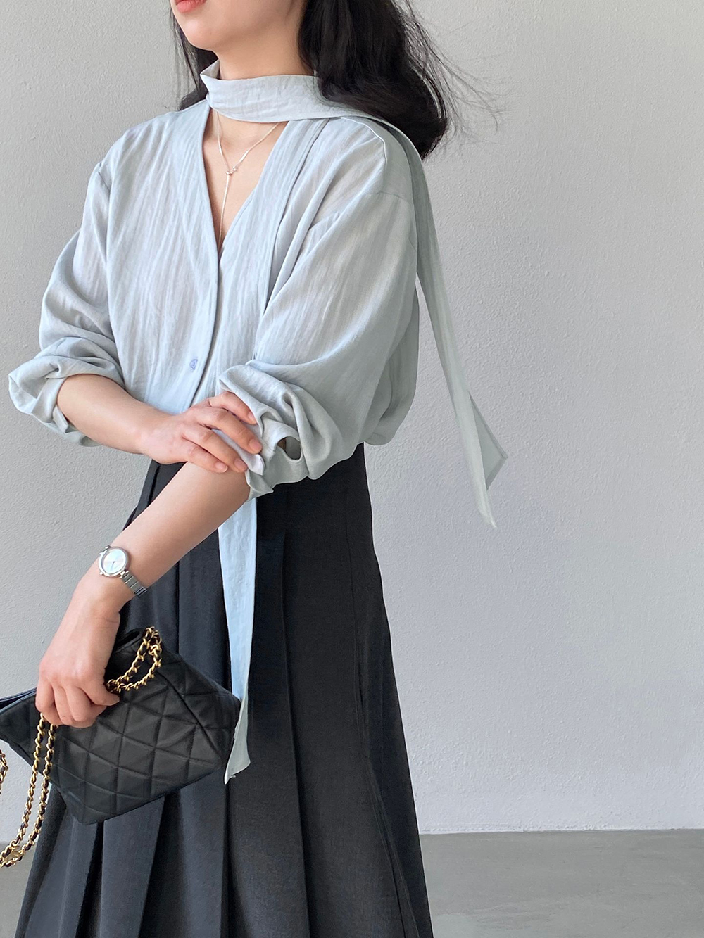 簡約溫柔風領巾襯衫,evaviva,8C-GZ7441,簡約溫柔風領巾襯衫,周新品優惠,NEWARRIVAL