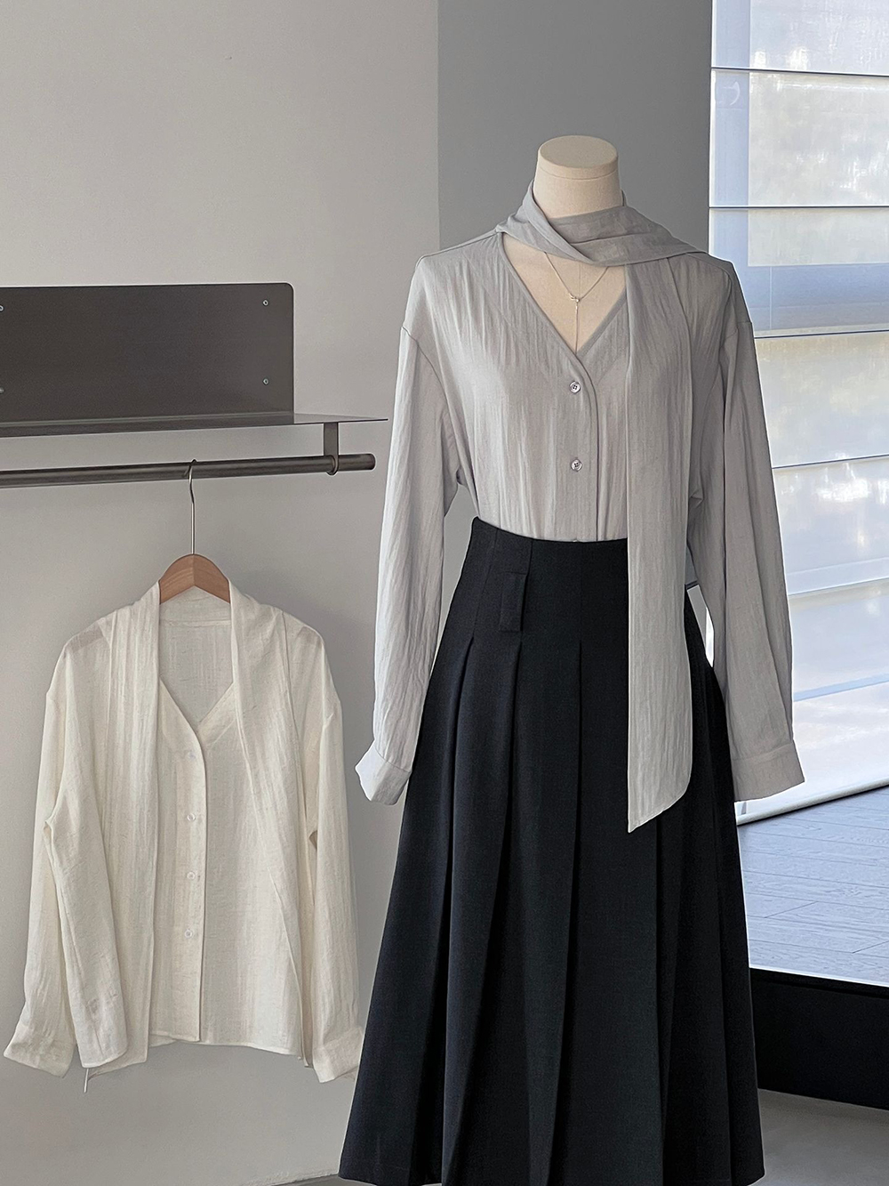 簡約溫柔風領巾襯衫,evaviva,8C-GZ7441,簡約溫柔風領巾襯衫,周新品優惠,NEWARRIVAL