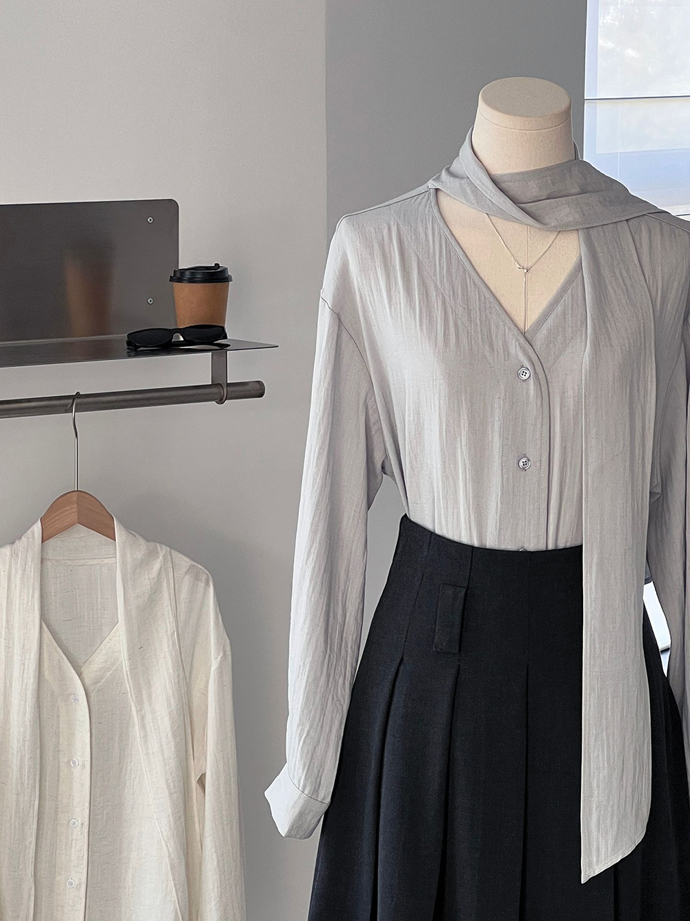 簡約溫柔風領巾襯衫,evaviva,8C-GZ7441,簡約溫柔風領巾襯衫,周新品優惠,NEWARRIVAL