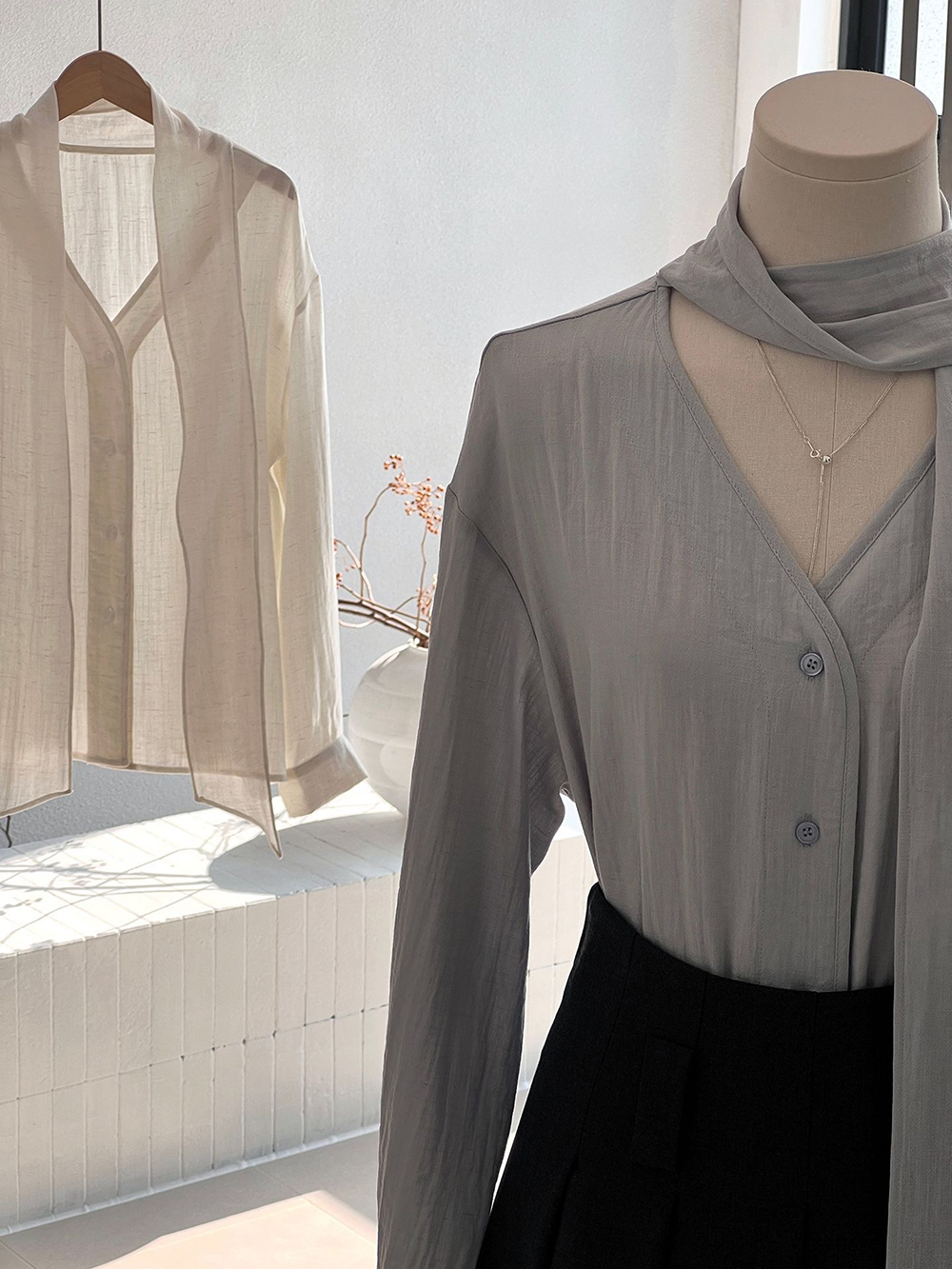 簡約溫柔風領巾襯衫,evaviva,8C-GZ7441,簡約溫柔風領巾襯衫,周新品優惠,NEWARRIVAL