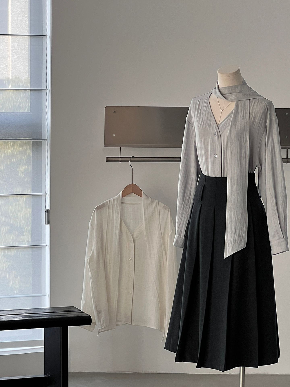 簡約溫柔風領巾襯衫,evaviva,8C-GZ7441,簡約溫柔風領巾襯衫,周新品優惠,NEWARRIVAL